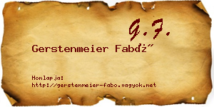 Gerstenmeier Fabó névjegykártya